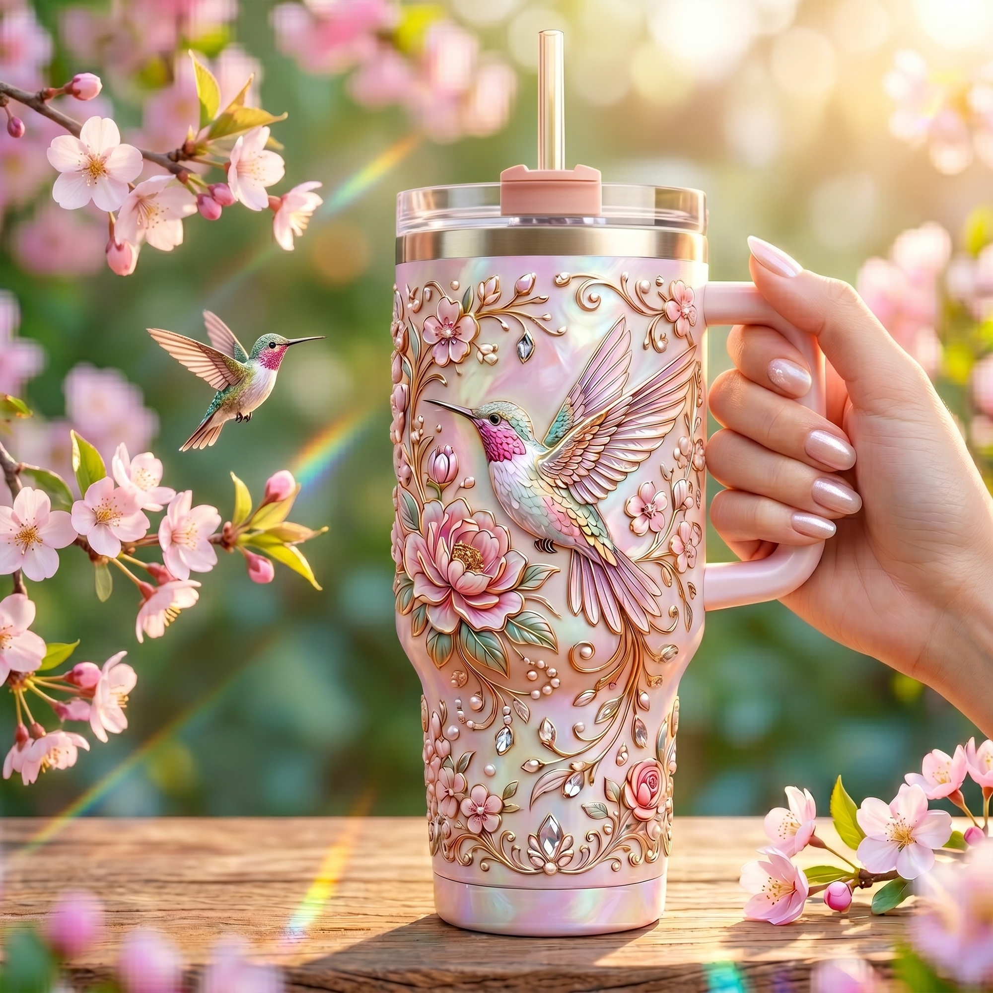 Premium HMB 40oz Tumbler With Handle LNTH