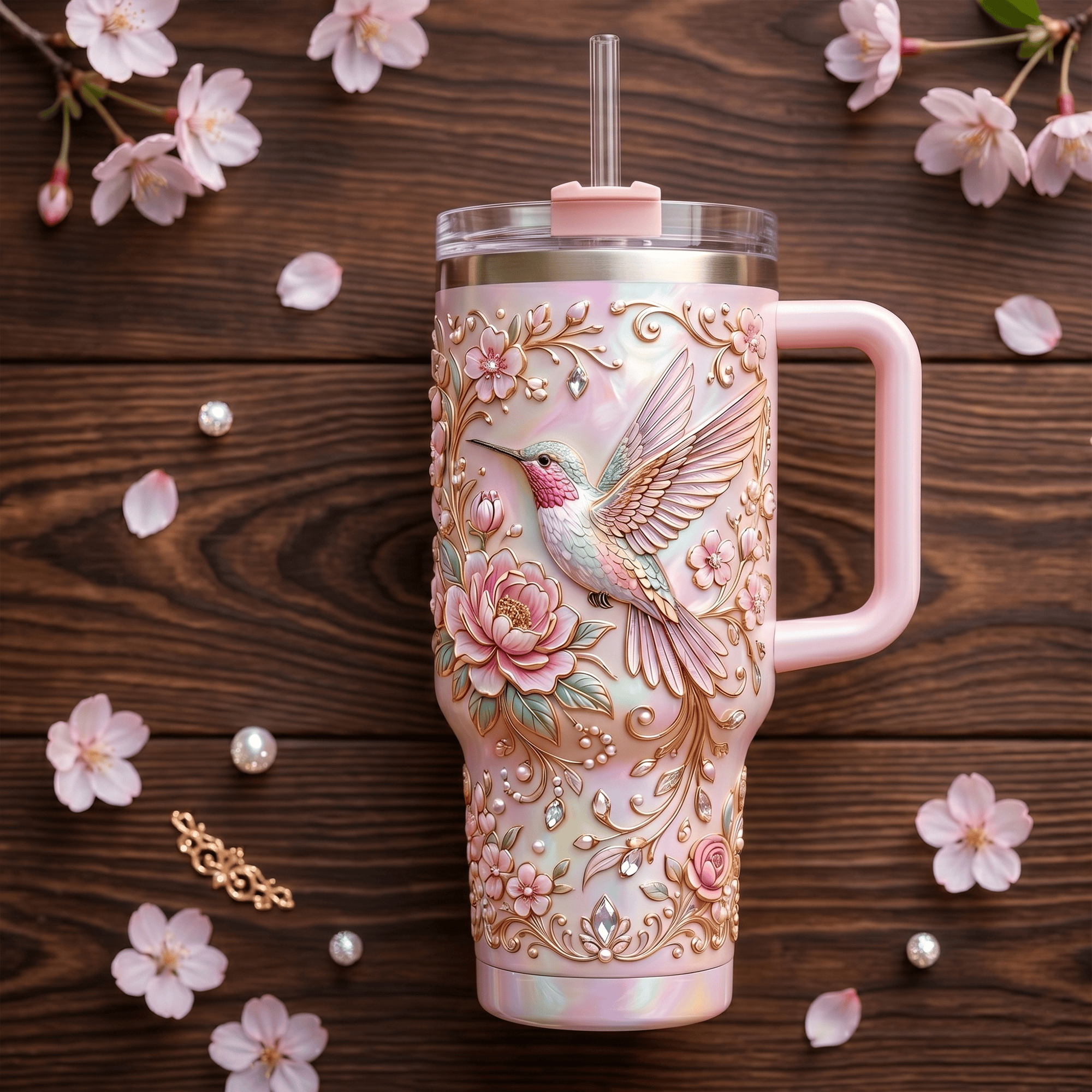 Premium HMB 40oz Tumbler With Handle LNTH